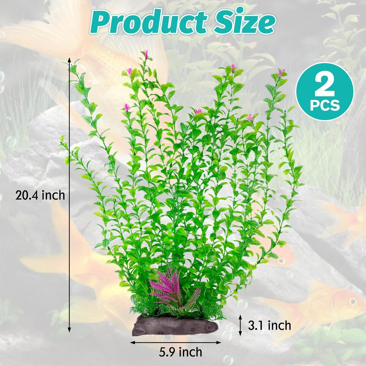 Hamiledyi Aquarium Plastic Plants Aquarium Decor Artificial Fish Tank Plants,Tall Fish Tank
