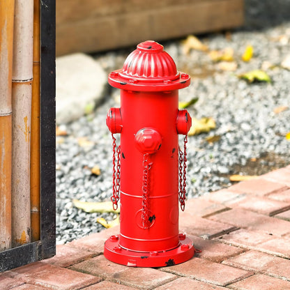 Fake Fire Hydrant for Dogs, 16.3" Red Metal Dog Pee Post with Stakes, Puppy Training Tool