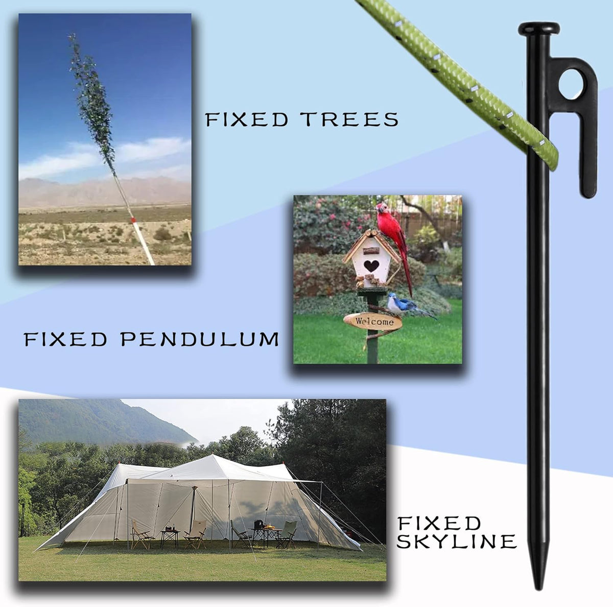 Tree Stake Kits, Tree Stakes and Supports Kits for Hurricane Protection & Bad Weather, Include 3