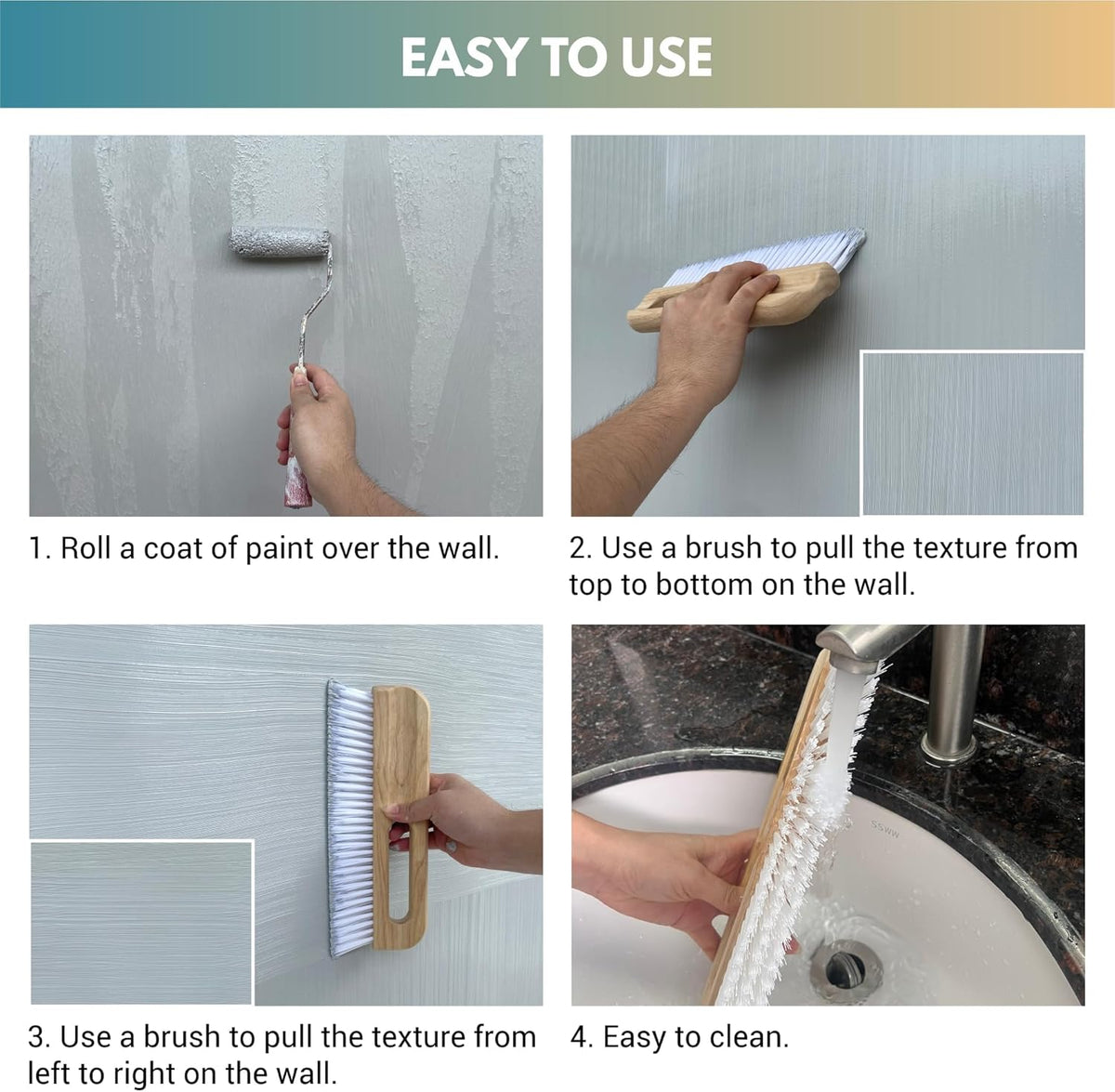 Wallpaper Brush Handle Trowel Hand Finish Concrete Trowel with Comfort Handle for Texturing
