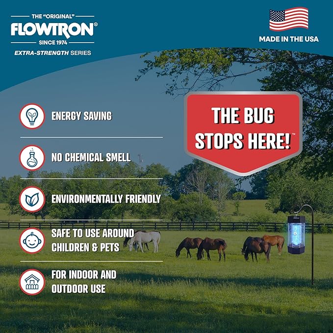Flowtron Indoor/Outdoor Fly Control, 2000 sq.ft Indoor & 2 Acre Outdoor Insect Control with Dual