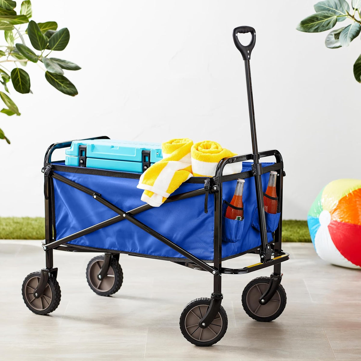 Amazon Basics Collapsible Folding Heavy Duty Utility Wagon for Outdoor Sports, 265 pounds Weight