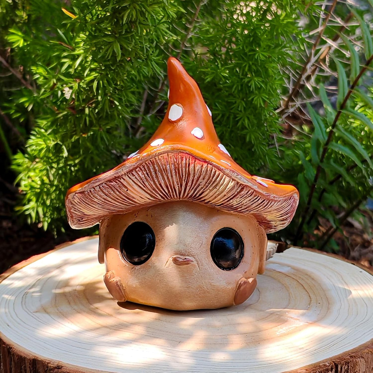 Whimsical Mushroom Garden Statue, Garden Mushrooms Outdoor Decor Gnome Garden Decor Fairy Garden