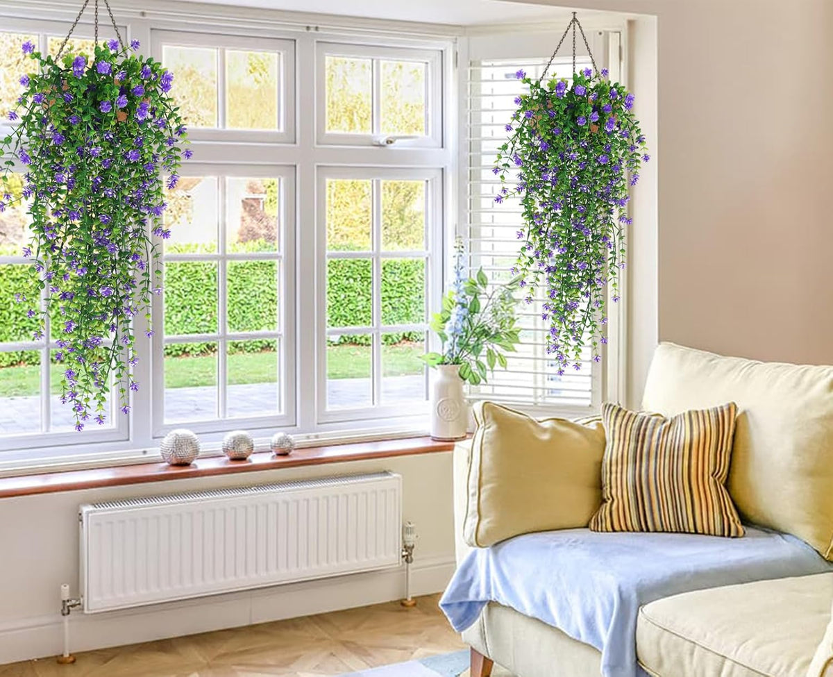 RECUTMS Vine Plant Fake Ferns Plants Large Faux Artificial Hanging Plants Wall Plants Artificial