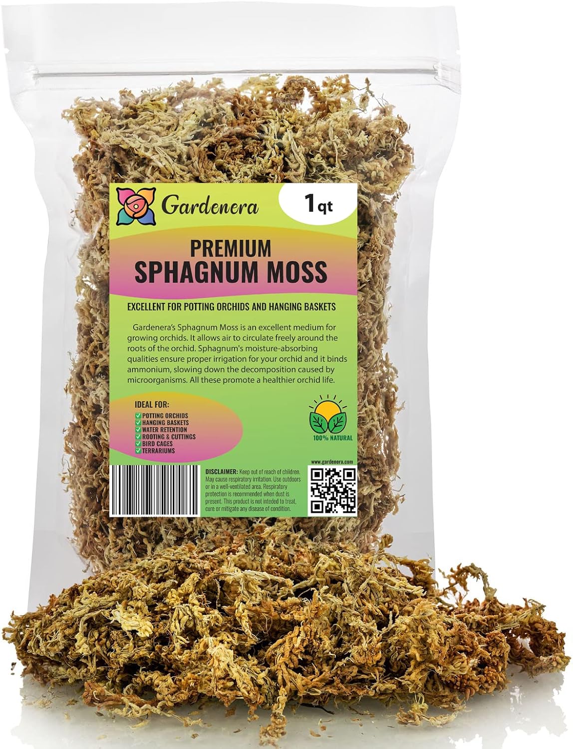 Premium Grade Sphagnum Moss by Gardenera - Organic Hand Mixed New Zealand Long Fibered Sphagnum
