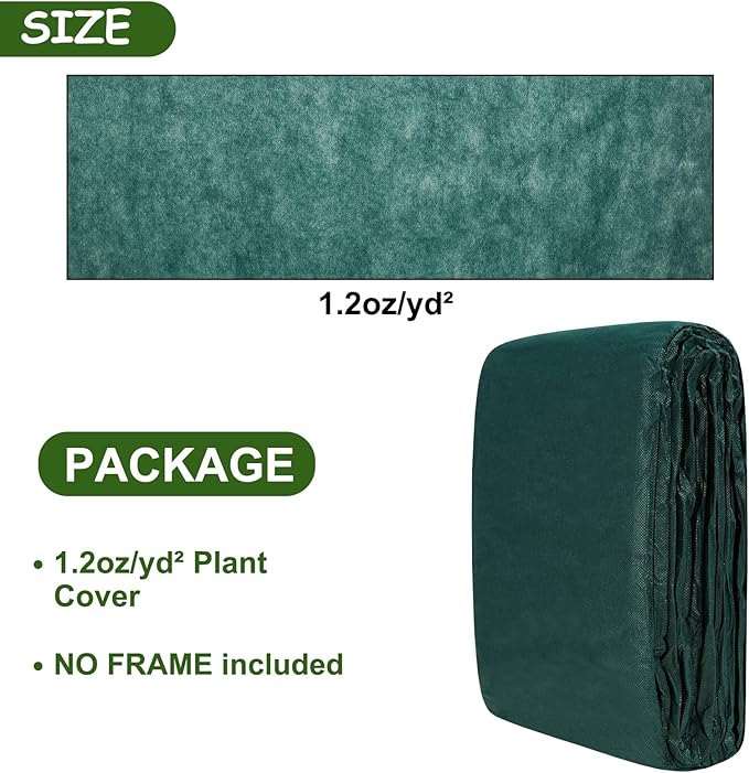 Plant Covers Freeze Protection 10 x 50 FT 1.2oz/yd² Frost Cloth Blankets for Outdoor Plants in