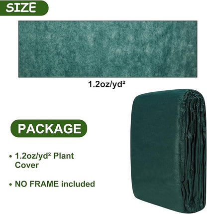 Green Plant Covers Freeze Protection 6.5 x 33 FT 1.2oz/yd² Frost Cloth Blankets for Outdoor Plants