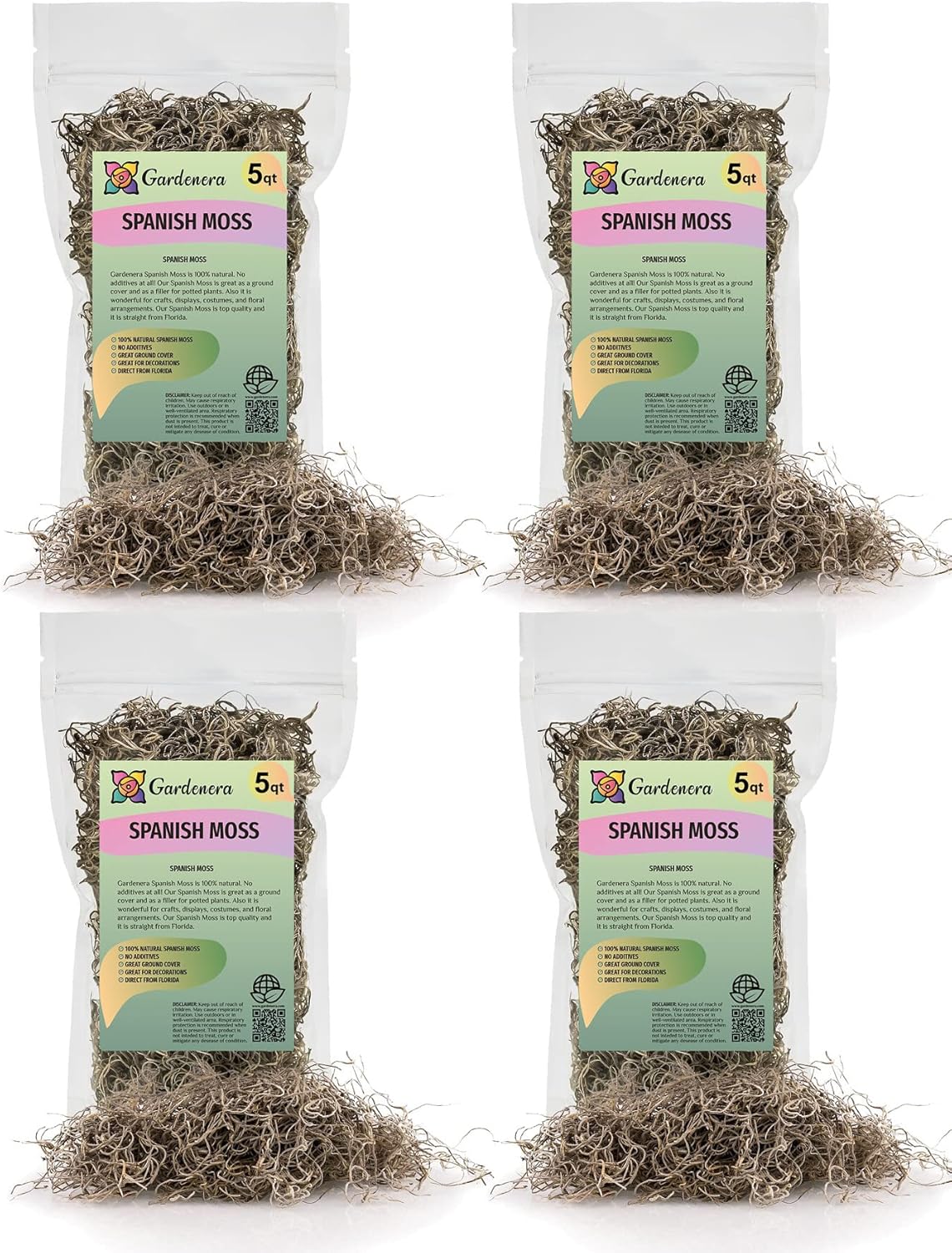 Premium Natural Spanish Moss | Natural Preserved - 20 Quart - Great Ground Cover - Filler for