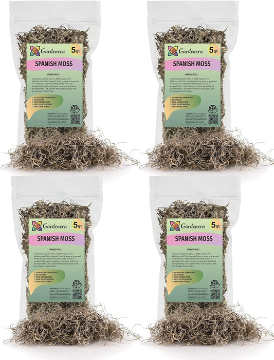 Premium Natural Spanish Moss | Natural Preserved - 20 Quart - Great Ground Cover - Filler for