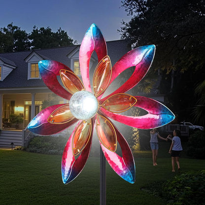 WONDER GARDEN Wind Spinners for Yard and Garden-Solar Wind Spinner - 5.2 FT Wind Sculptures &
