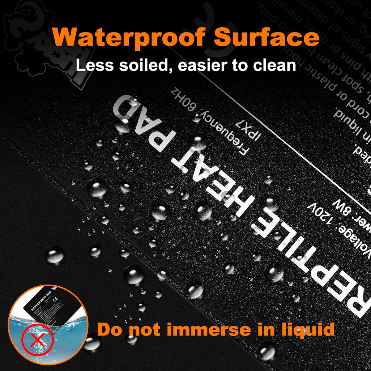 LUCKY HERP Reptile Heat Pad 6x8 Inch 8W Under Tank Terrarium Heating Mat, Reptile Heat Mat, Reptile
