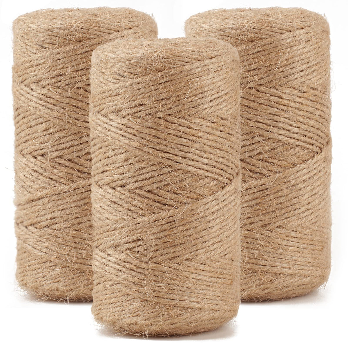 984 FT Natural Jute Twine, 3ply Thin Ribbon Hemp Twine for Gardening, Plant, Gift Wrapping, Art