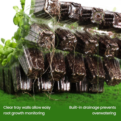 Bonviee 2-Pack Seed Starter Tray with Plant Light, Elevated Seedling Starter Trays Kits with