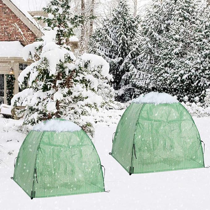 2 Pack Plant Freeze Protection Covers Winter Shrub Covers Plant Frost Protection Tent, Warm Plant