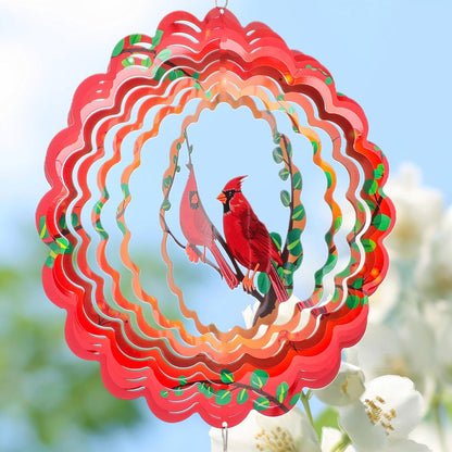 Cardinal Wind Spinners Garden Yard Decor Gift for Women Men, 12 Inch Outdoor Metal 3D Wind Spinner