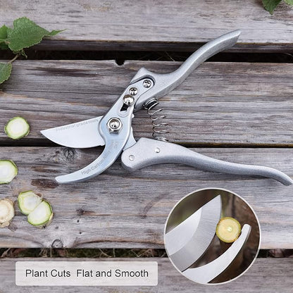 TONMA Pruning Shears for Gardening [Made in Japan] 8 Inch Bypass Garden Scissors Secateurs, Premium