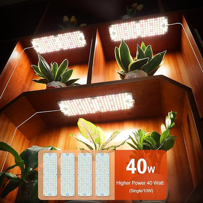 4Pack Panel Grow Lights for Indoor Plants, Seed Starting, Vegetables, Pot Plants, Bonsai with