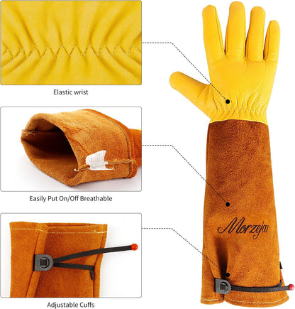 Large Gardening Gloves for Men&Women, Professional Rose Pruning Gloves Thorn Proof, Adjustable
