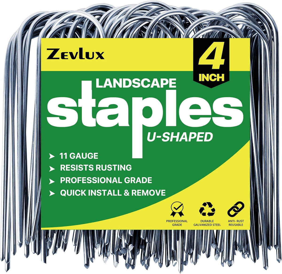 4 Inch 160 Pack 11 Gauge U - Shape Garden Stakes Set: Drip, Line & Irrigation Tubing Stakes