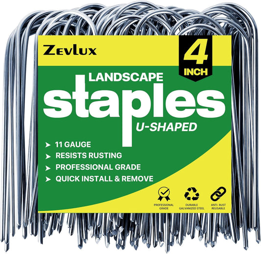 4 Inch 80 Pack 11 Gauge U - Shape Garden Stakes Set: Drip, Line & Irrigation Tubing Stakes
