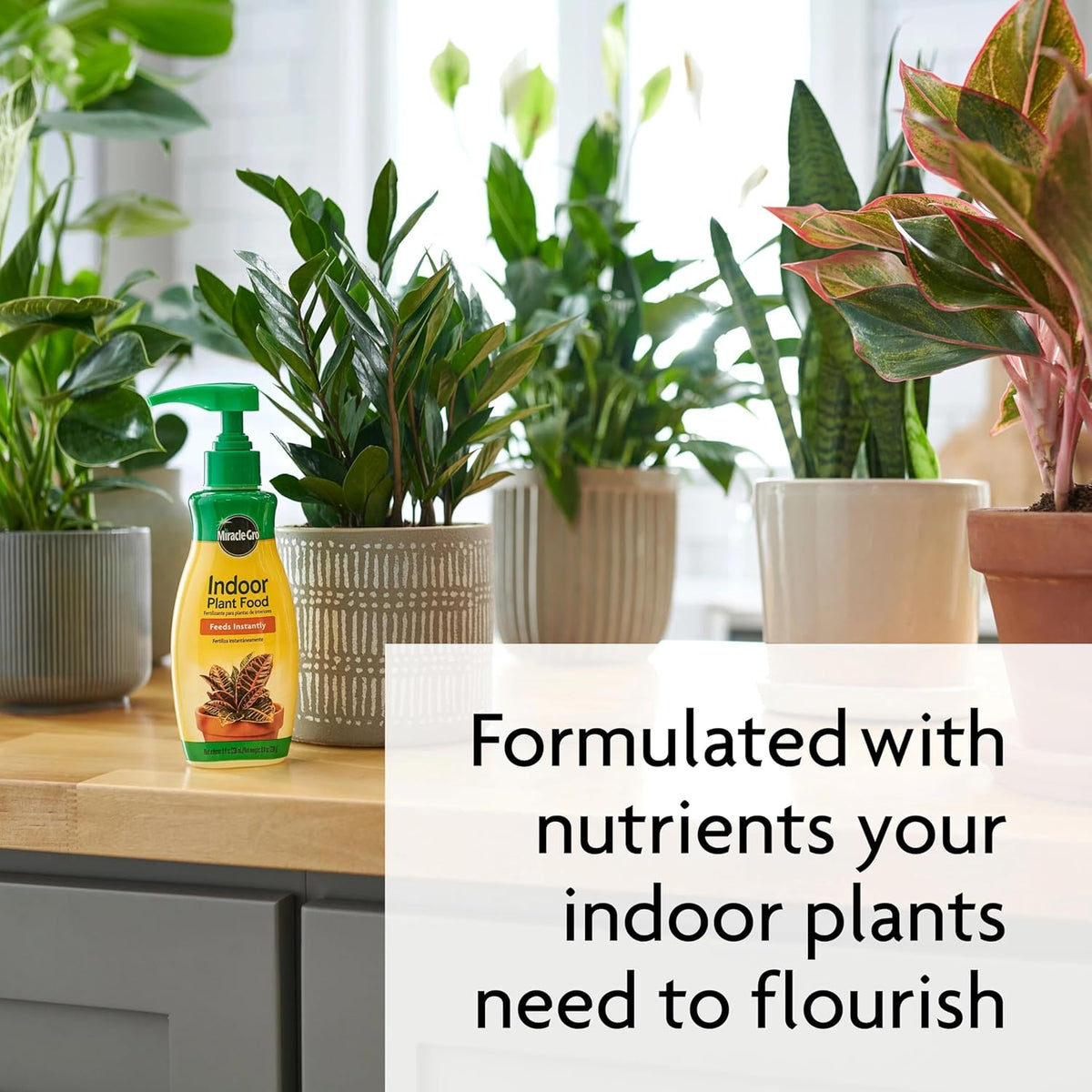 Miracle-Gro Indoor Potting Mix (6 qt.) and Indoor Plant Food (8 oz.) - Bundle for Growing and