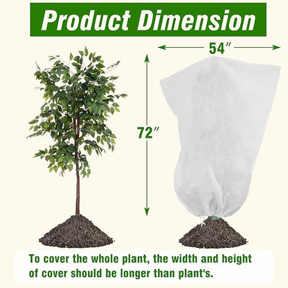 Gardzen 5-Pack Plant Covers Freeze Protection, Drawstring Tree Cover with Zipper, Winter Freeze