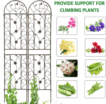 4 Pack Metal Garden Trellis 86.7" Tall Outdoor Climbing Plant Support for Roses, Flowers, Rustproof