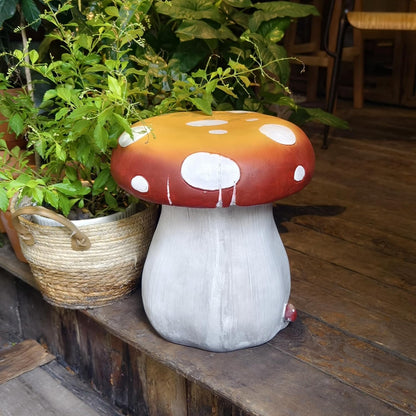 Mushroom Resin Statue Stool Over Sized Sculpture Courtyard Lawn Pond Ornament Garden Outdoor Patio