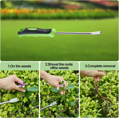 Professional Weed Control Tool -13 Inch V-Shaped Anti-Skid Shovel, Stainless Steel Gardening Manual