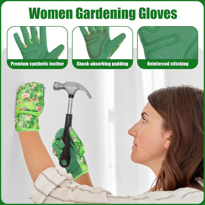 HANDLANDY Women Safety Work Gloves Utility Touch Screen Working Grip Glove for Yardwork Gardening