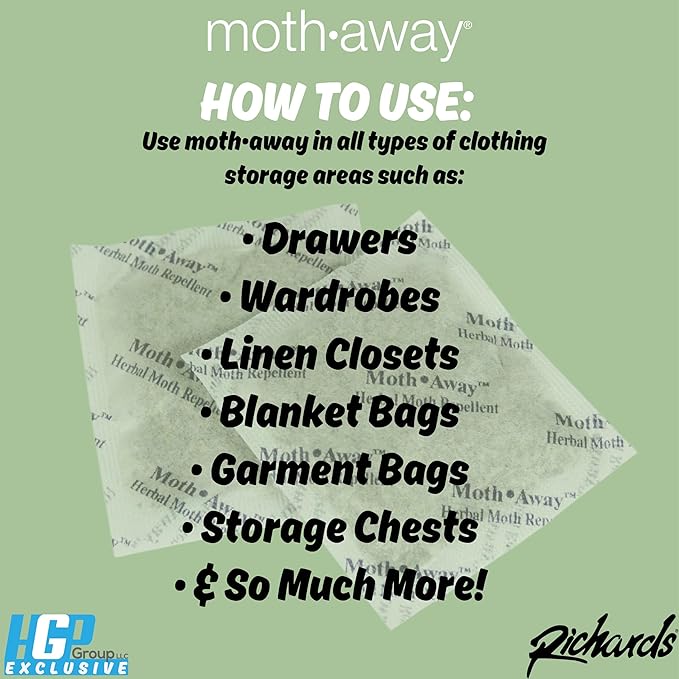 Richards Homewares Moth Away Sachets – 72-Pack Value Bundle, Natural Herbal Moth Repellent