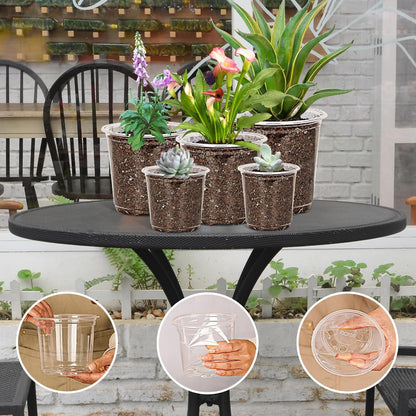 60 Pack 3.5/4/5/6/7 Inch Clear Nursery Pots with Drainage Hole,Variety Sizes Seed Starting Pots