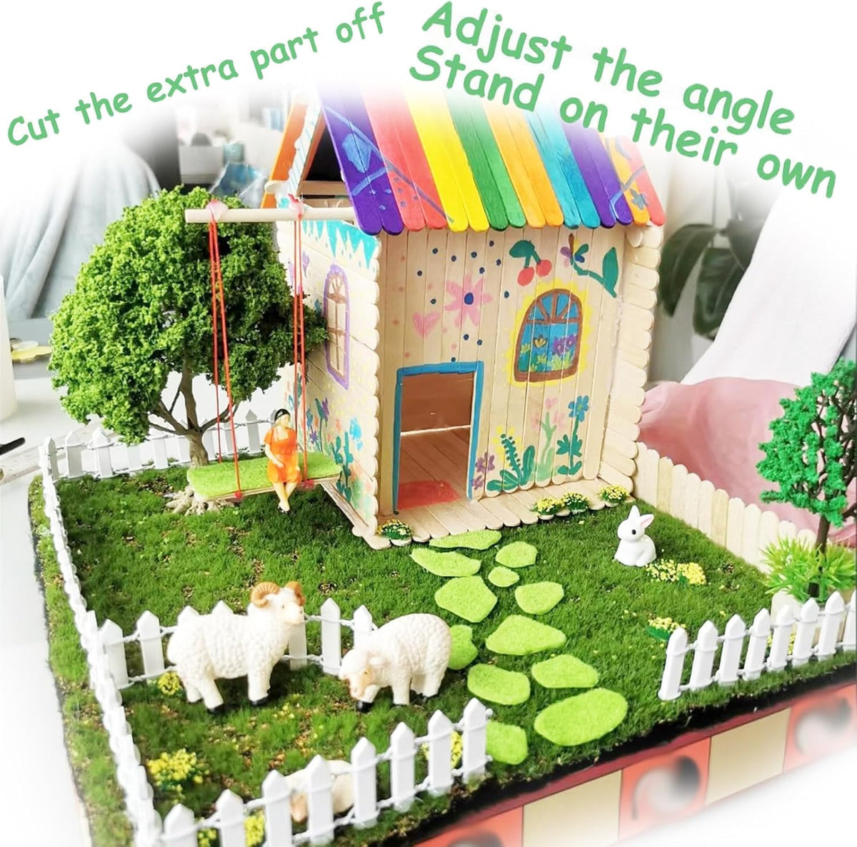 Miniature Fairy Garden Fence 35 Inches,Fairy Garden Accessories Outdoor Wood Picket Fence,DIY