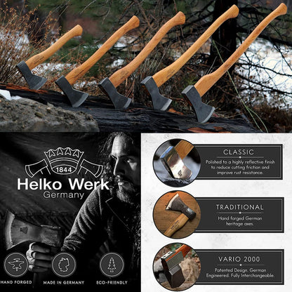 1844 Helko Werk Germany Traditional Bavarian Woodworker Axe - Made in Germany Heavy Duty Felling