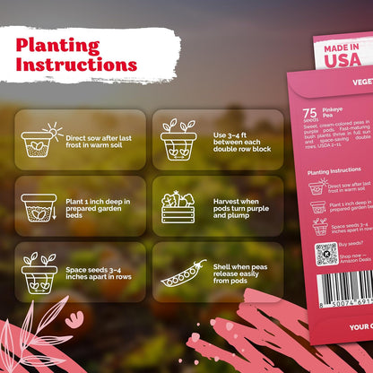 KVITER 75 Top Pick Pinkeye Cow Pea Seeds for Planting (Vigna Unguiculata) – Field Pea, Bush Purple