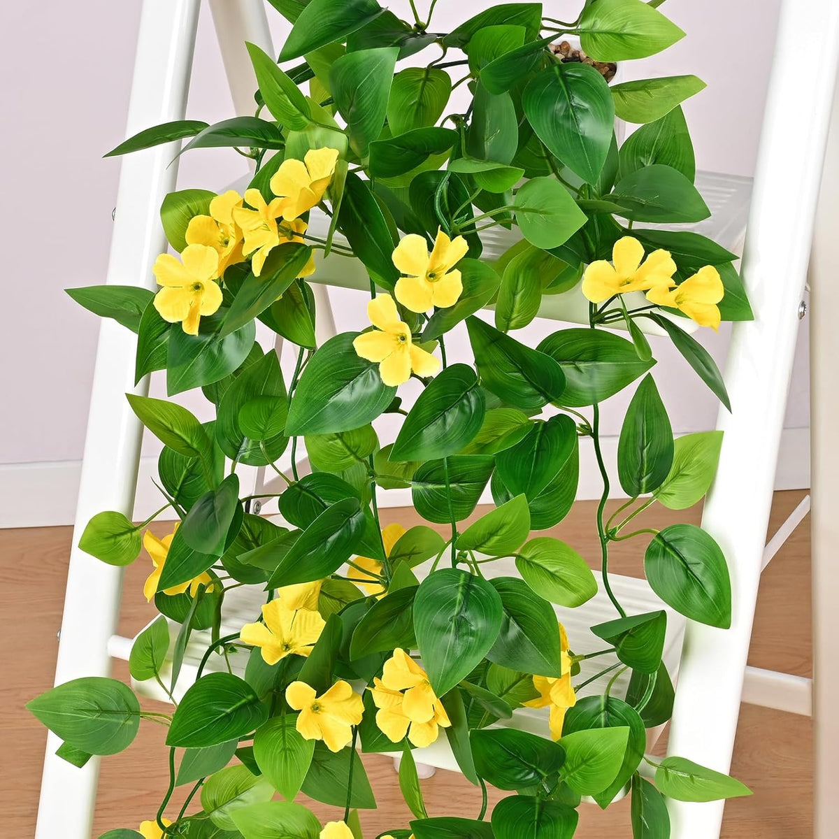 BLEUM CADE Artificial Hanging Flowers for Outdoors, 2pcs Fake Hanging Plants Pothos Vines with