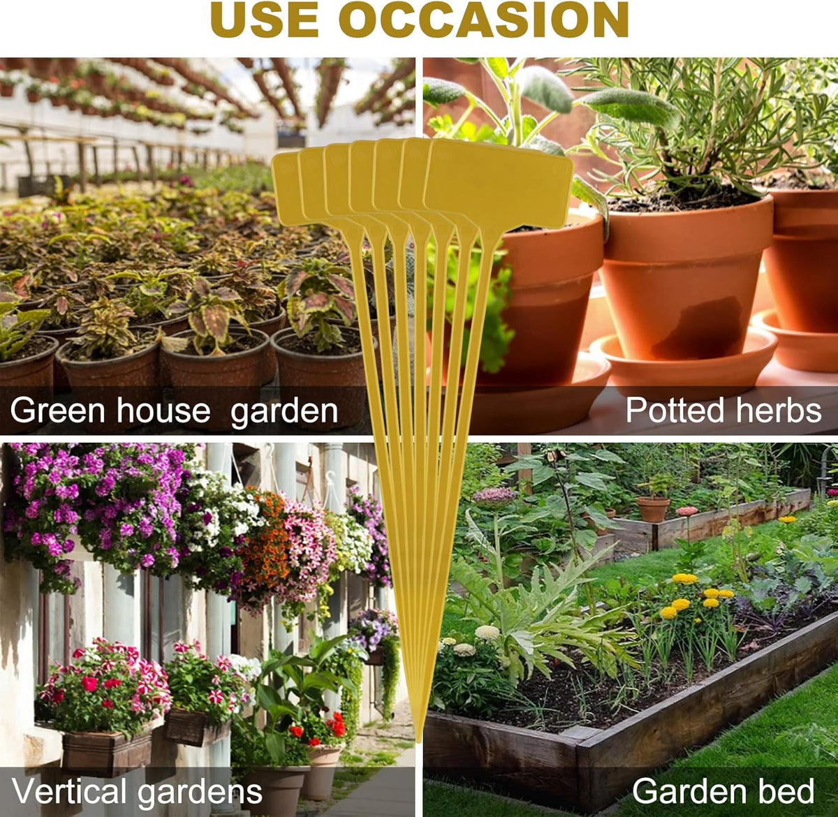 50 Pack Outdoor Tall Plant Labels, Large Waterproof Plastic Plant T-Type Tags, Durable Nursery