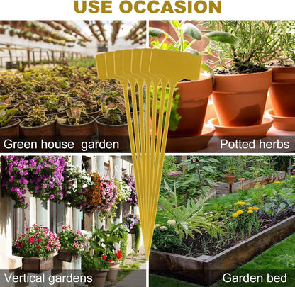 50 Pack Outdoor Tall Plant Labels, Large Waterproof Plastic Plant T-Type Tags, Durable Nursery