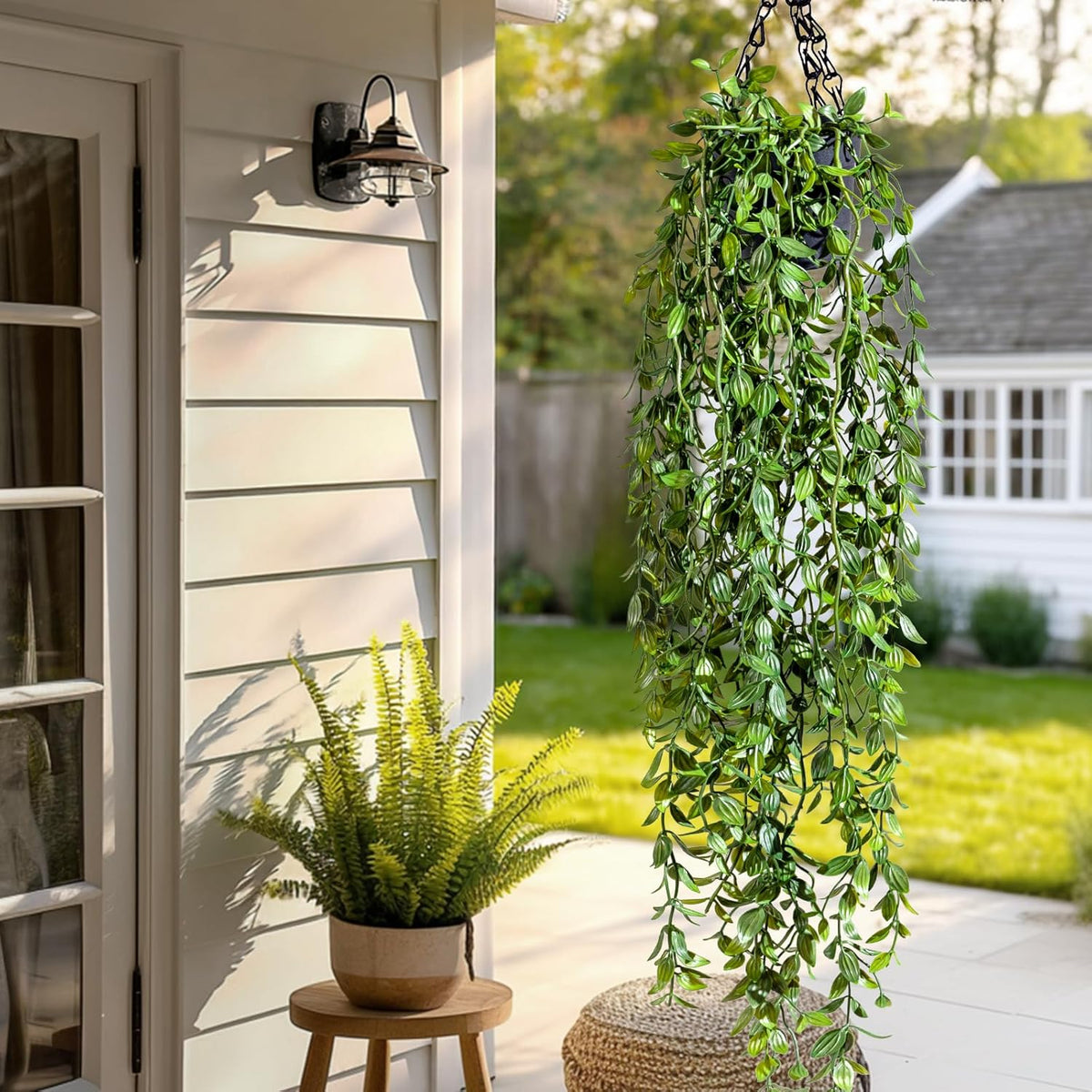 Artificial Hanging Plant 2 Pcs Faux Plant Ivy Vine Faux Eucalyptus Vines Fake Potted Greenery for