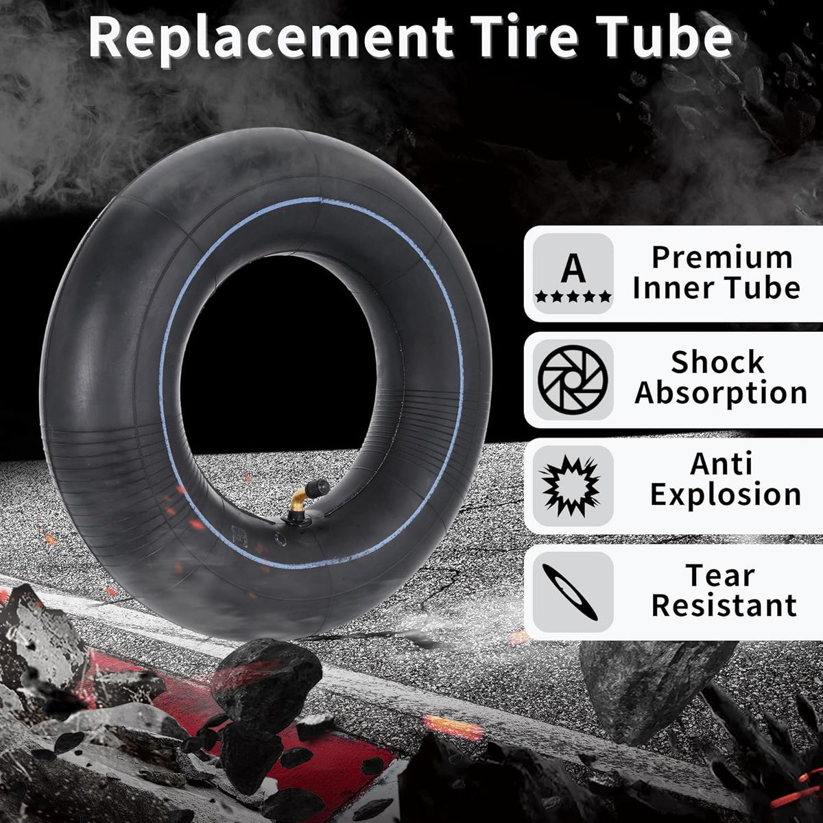RUTU 4.00-6 Tube 4.10/3.50-6 Heavy Duty Inner Tube with TR87 Bent Valve Stem Replacement for Go