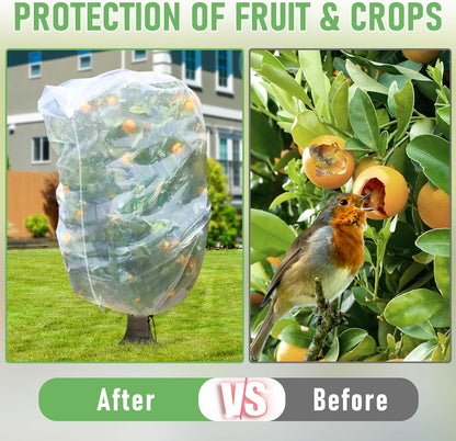 Fruit Tree Netting, 10x10 FT Plant Mesh Netting for Garden Protection with Zipper, Blueberry Bush