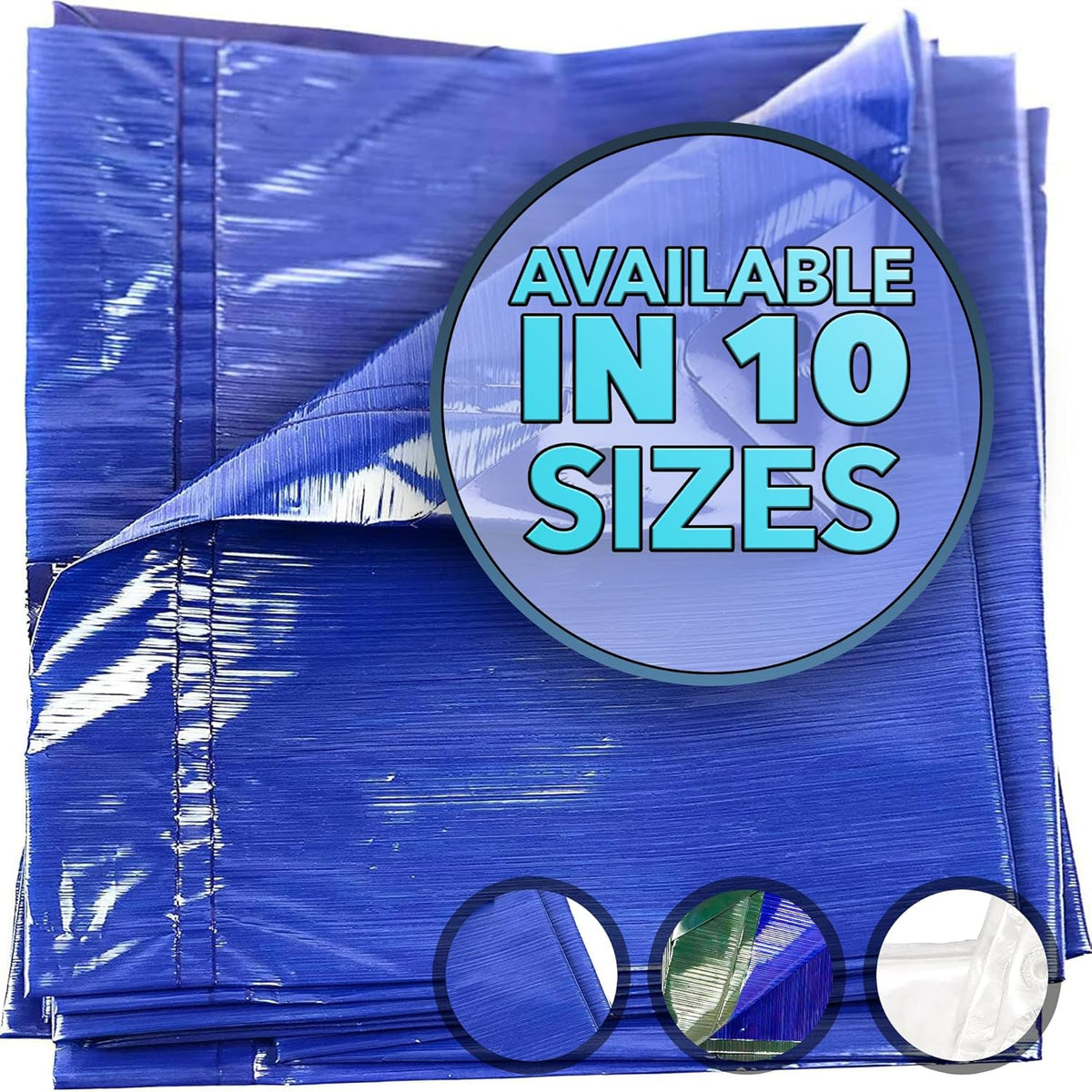 QUEEN OF TARPS | 8x10 Light Duty Tarp Waterproof, 70 GSM is 7 MIL, UV/Tear Resistant Tarp, Camping
