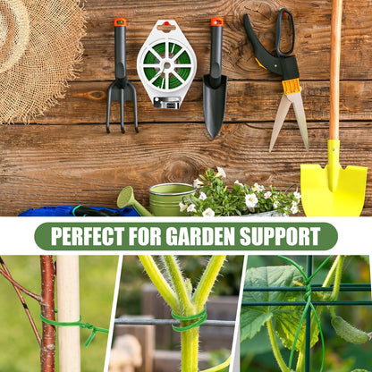 Ahrltim 984FT Total (2 Rolls, 492FT Each) Garden Twist Ties with Cutter, Plant Ties for Tomatoes &