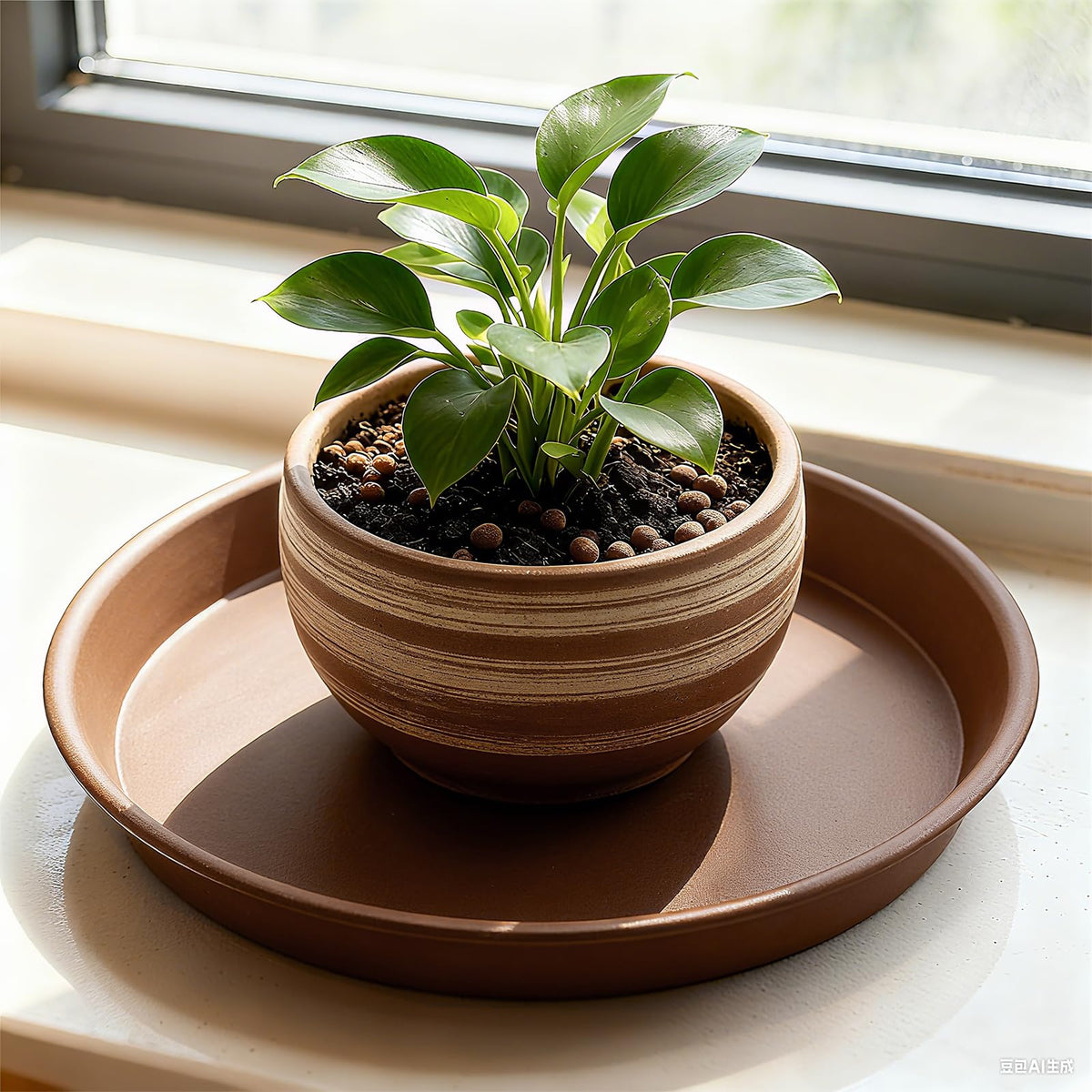 TITE Plant Saucer 16 inch,Heavy Large Planter Durable Thicker Plastic Plant Trays for Indoors and