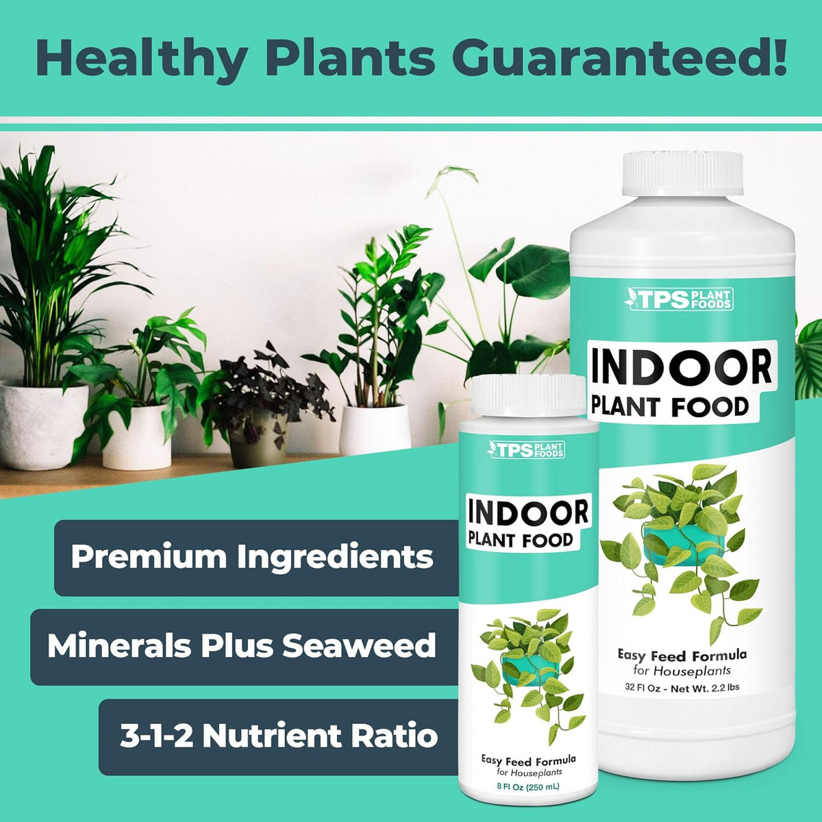 TPS NUTRIENTS Indoor Plant Food for Houseplants, Liquid Fertilizer, 32 oz (1 Quart)