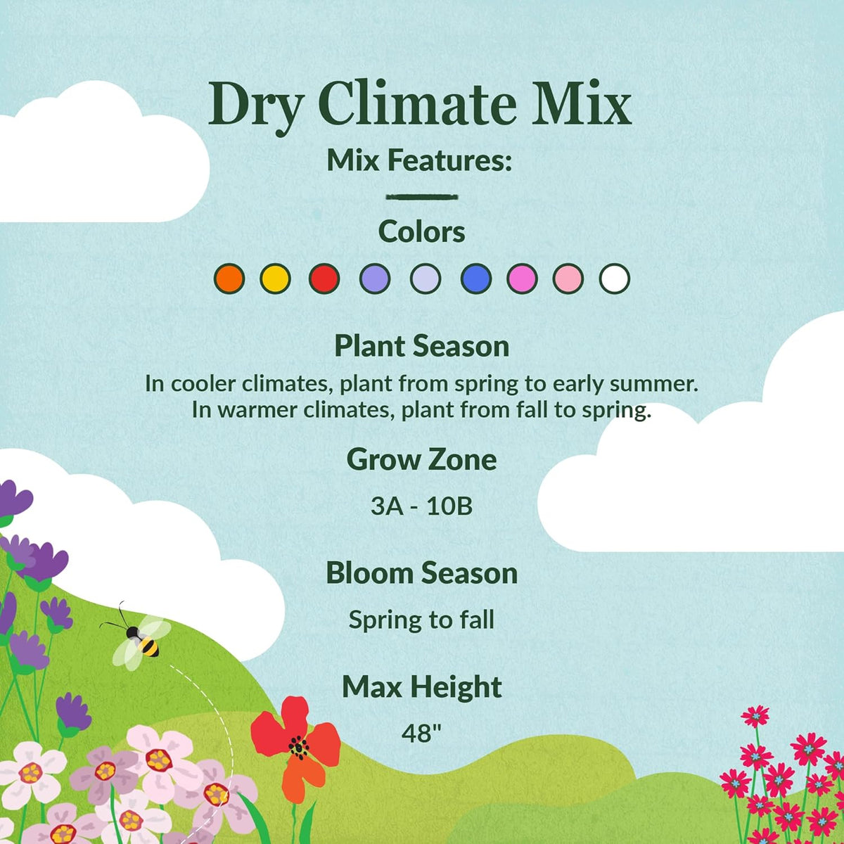 Ferry-Morse Dry Climate Mix Bulk Wildflower Seeds, 1lb