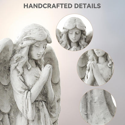 Praying Angel Statue for Outdoor Garden, 31 Inch Large Heavenly Memorial Sculpture,Durable