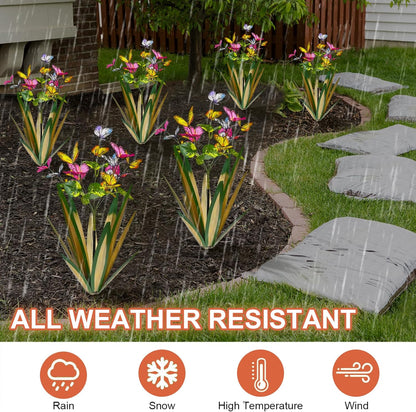 TOMBABY Garden Outdoor Butterfly Enlarge Thickened Wind Resistant Metal Agave Garden Art Metal