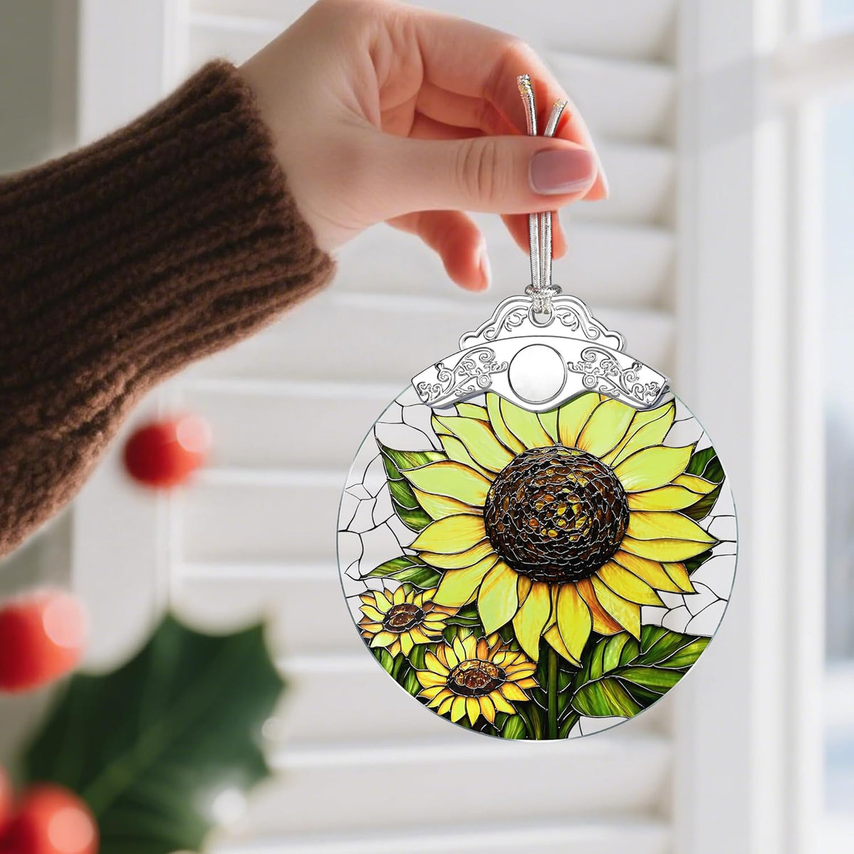 Stained Glass Ornament, Christmas Ornaments, Christmas Decorations for Tree, Holiday Ornament
