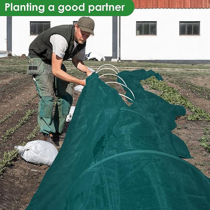 32.8 x 9.8 Ft Thicken Plant Covers Freeze Protection- Darkgreen Warm Winter Frost Cloth Blanket